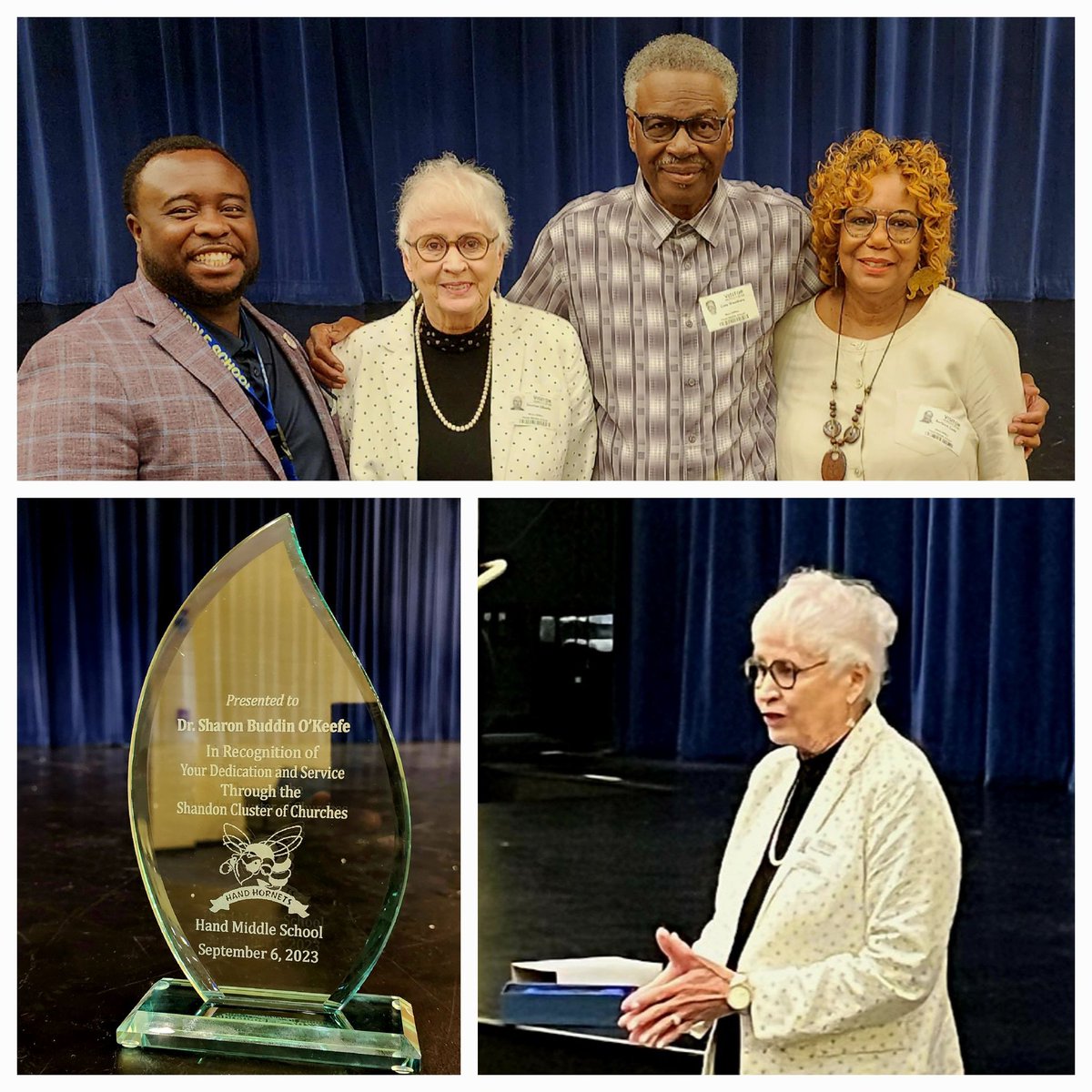 Today, we recognized Dr. Sharon Buddin O'Keefe for her service through The Shandon Cluster of Churches. She has been a community partner to Hand Middle School for nearly two decades!
<a href="/DocPTG/">Patrice Green</a> <a href="/HandMiddleSC/">Hand Middle School</a> <a href="/RichlandOne/">Richland One Schools</a> <a href="/RichlandOneSupe/">Craig Witherspoon</a>