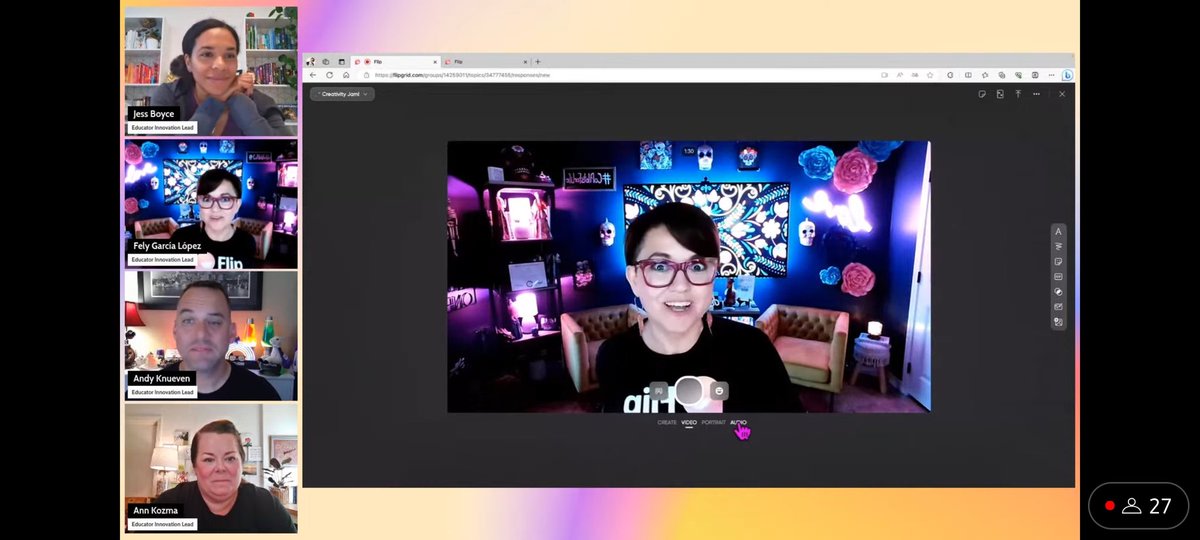 ELBALGHITIANAS's tweet photo. Thanks @jessxbo @MrCoachK15 @annkozma723 @FelyTeachnology for amazing session @MicrosoftFlip 
#creativityjam #flipinsider #MicrosoftEdu #MIEExpert https://t.co/eUYM7niUAO