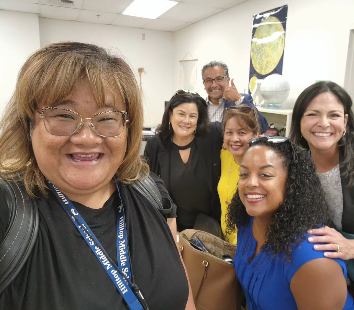 At Combined @SUHSD Principals' PLC. It is always a great time when the middle school and high school principals learn together. Especially when Lee Romero stands in our SWMSP picture. He is repping principal, @ELMPrincipal1 @MVAMsScott @CPMHermosillo & Liz Wong