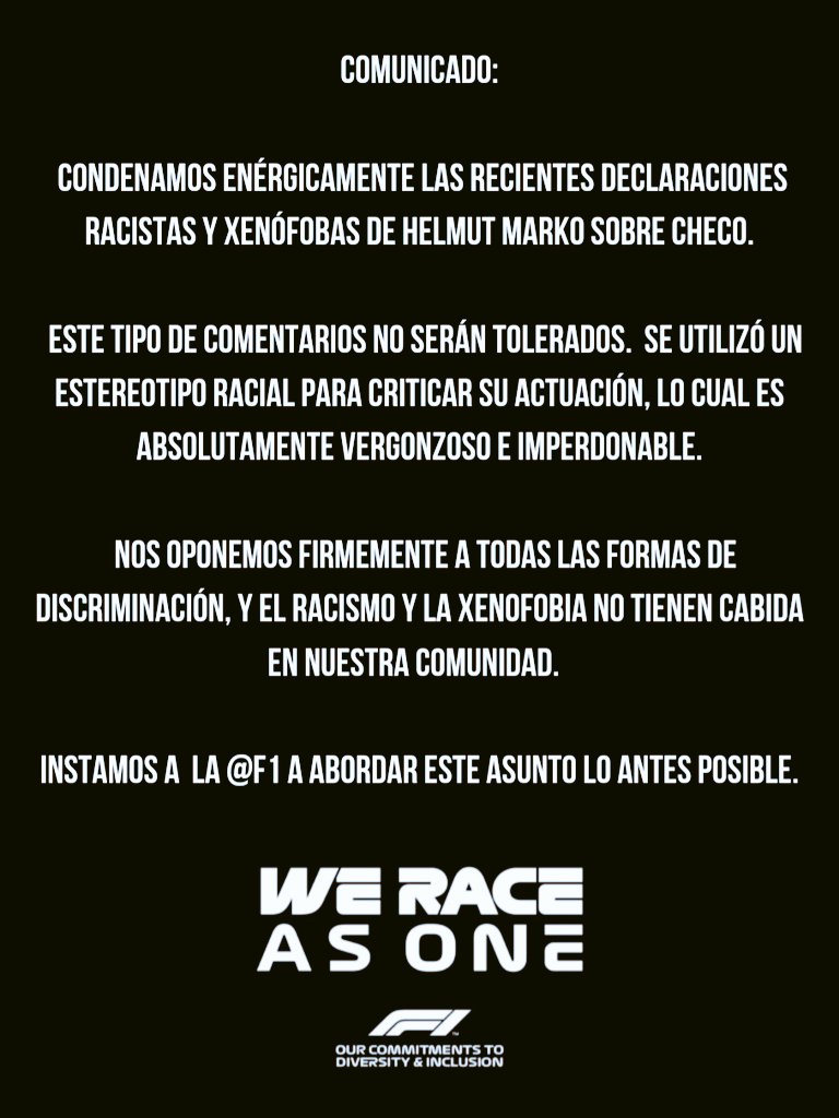 autoracing365's tweet photo. Community
Comunidad

#F1 #WeRaceAsOne
 #HelmutMarko
#ChecoPerez

@F1 @redbullracing https://t.co/ZWvmW5h5DD