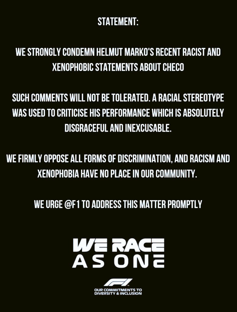 Community
Comunidad

#F1 #WeRaceAsOne
 #HelmutMarko
#ChecoPerez

<a href="/F1/">Formula 1</a> <a href="/redbullracing/">Oracle Red Bull Racing</a>