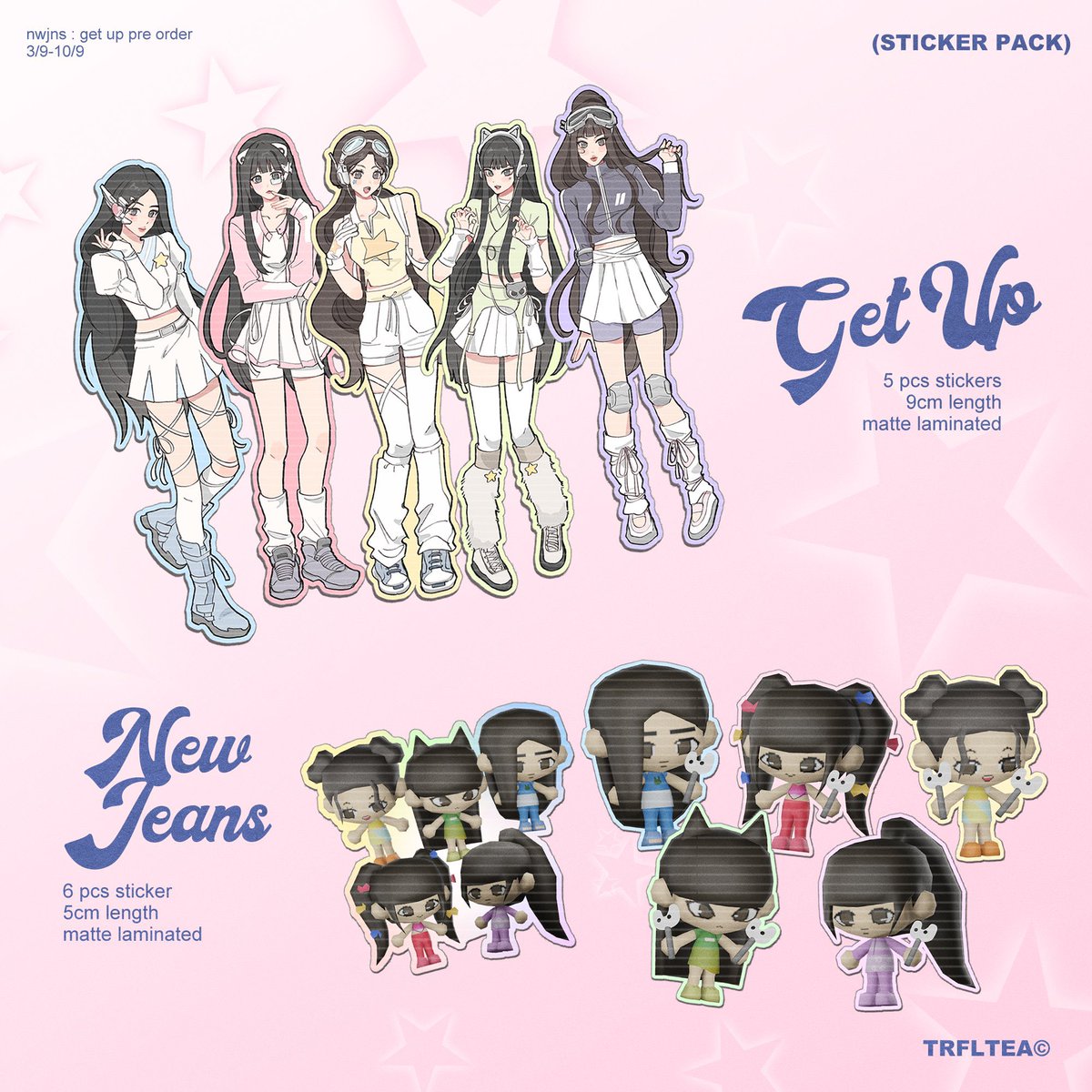 hanniyeongie's tweet photo. hosting a GO for this! 

newjeans get up! merch drop by @.trfltea ★

keyring - 380
get up stickers - 200 set
newjeans stickers - 200 set
photocards - 120 each

fees tbf! 

preorder period: until Sept 10 
order here: https://t.co/KMxhfoIl6I

t. newjeans get up fan made merch https://t.co/1h943PZGkq