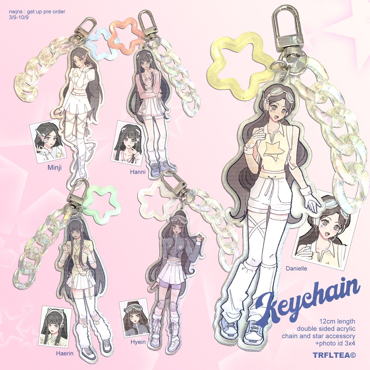 hanniyeongie's tweet photo. hosting a GO for this! 

newjeans get up! merch drop by @.trfltea ★

keyring - 380
get up stickers - 200 set
newjeans stickers - 200 set
photocards - 120 each

fees tbf! 

preorder period: until Sept 10 
order here: https://t.co/KMxhfoIl6I

t. newjeans get up fan made merch https://t.co/1h943PZGkq