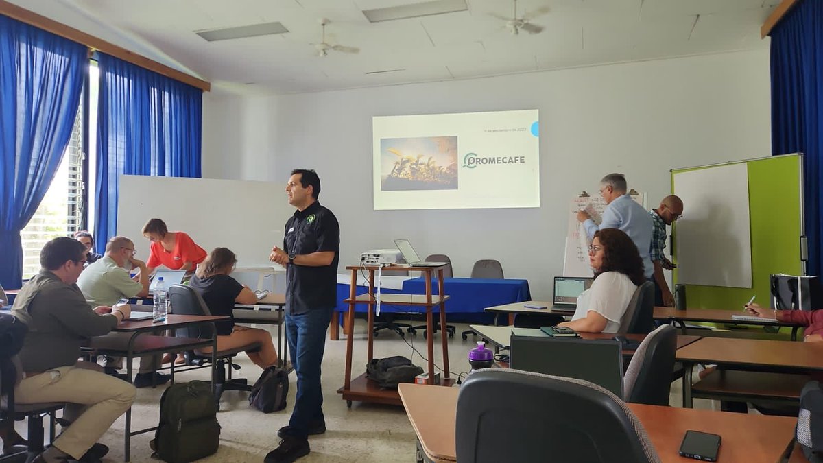 "🌱 Encuentro de CIRAD/PROMECAFE/Proy. UASCAR-EU. Se reúnen los días 6 y 7 de septiembre, para evaluar avances en la evolución de los SAT de la región mesoamericana y el Caribe. Fortaleciendo las redes y sistemas de alerta temprana para enfrentar riesgos climáticos y plagas.🌦️🦗"