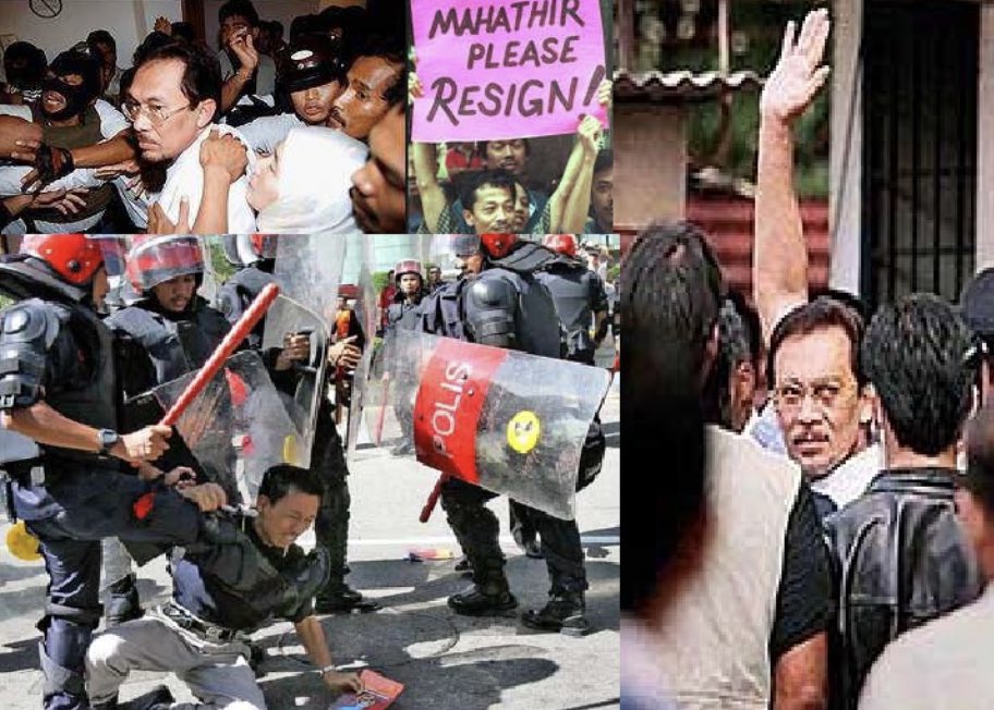 amer7211's tweet photo. Mahu turun jalan raya @SyedSaddiq @partimuda? Silakan! Tak perlu risau anda tidak akan dilayan seperti zaman @chedetofficial dulu. Anda boleh berpayung jika panas. Demo dgn aman. Tiada sapa kacau.

Mahu tarik sokongan kepada Kerajaan Perpaduan? Eh! Jangan ugut2. Berambus aje. Ramai yang tak sabar dgn berita gembira ini. Ada tak menambah. Tiada tak mengurang. Hanya Liabiliti.

Anda berprinsip? Anda boleh gantung prinsip anda kat rumah. Kena tang Saka Tua, diam seribu bahasa. Kena tang PMX, tak cukup ruang menghentam. 'RIP Anwar' di posting Twitter 2014, remember? 😁

Demo Ori                   Demo Copy Ori