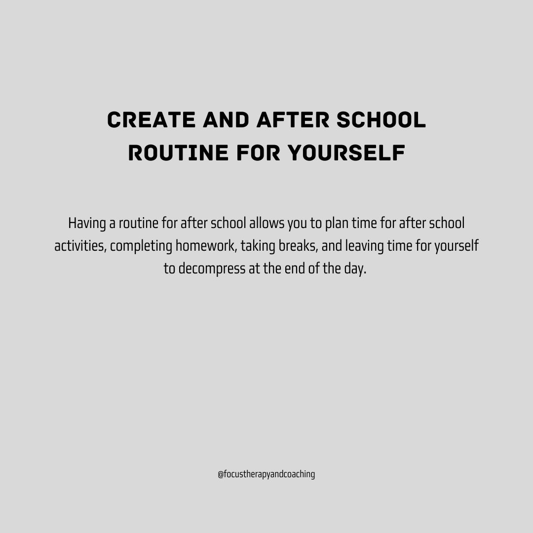 Focus Therapy & Performance Coaching (@therapyfocus) on Twitter photo School can be stressful, especially when we have a lot going on in and out of the classroom. Here are some ways that you can incorporate some self-care into your school day. What are some ways you like to destress during the day?
#focustherapyandperformancecoaching #mentalhealth School can be stressful, especially when we have a lot going on in and out of the classroom. Here are some ways that you can incorporate some self-care into your school day. What are some ways you like to destress during the day?
#focustherapyandperformancecoaching #mentalhealth