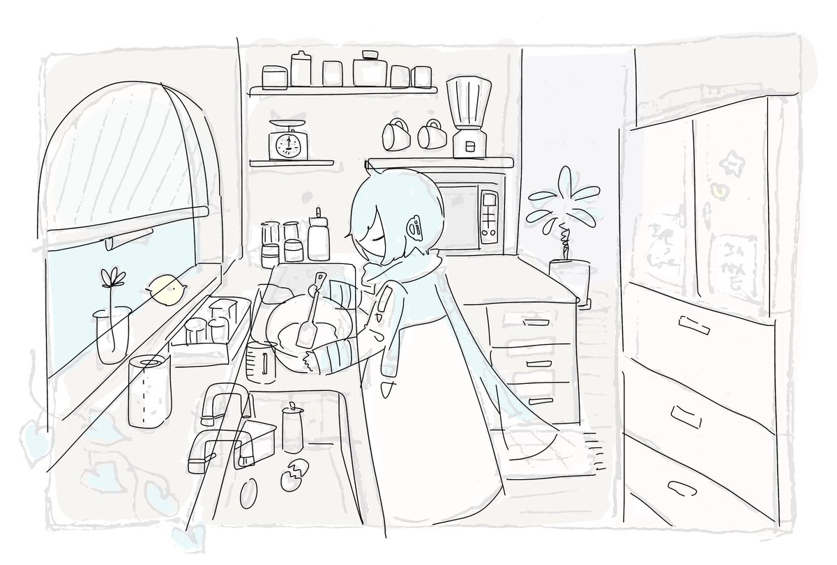 ポスカ用の絵を描いているよ😎✏️ 