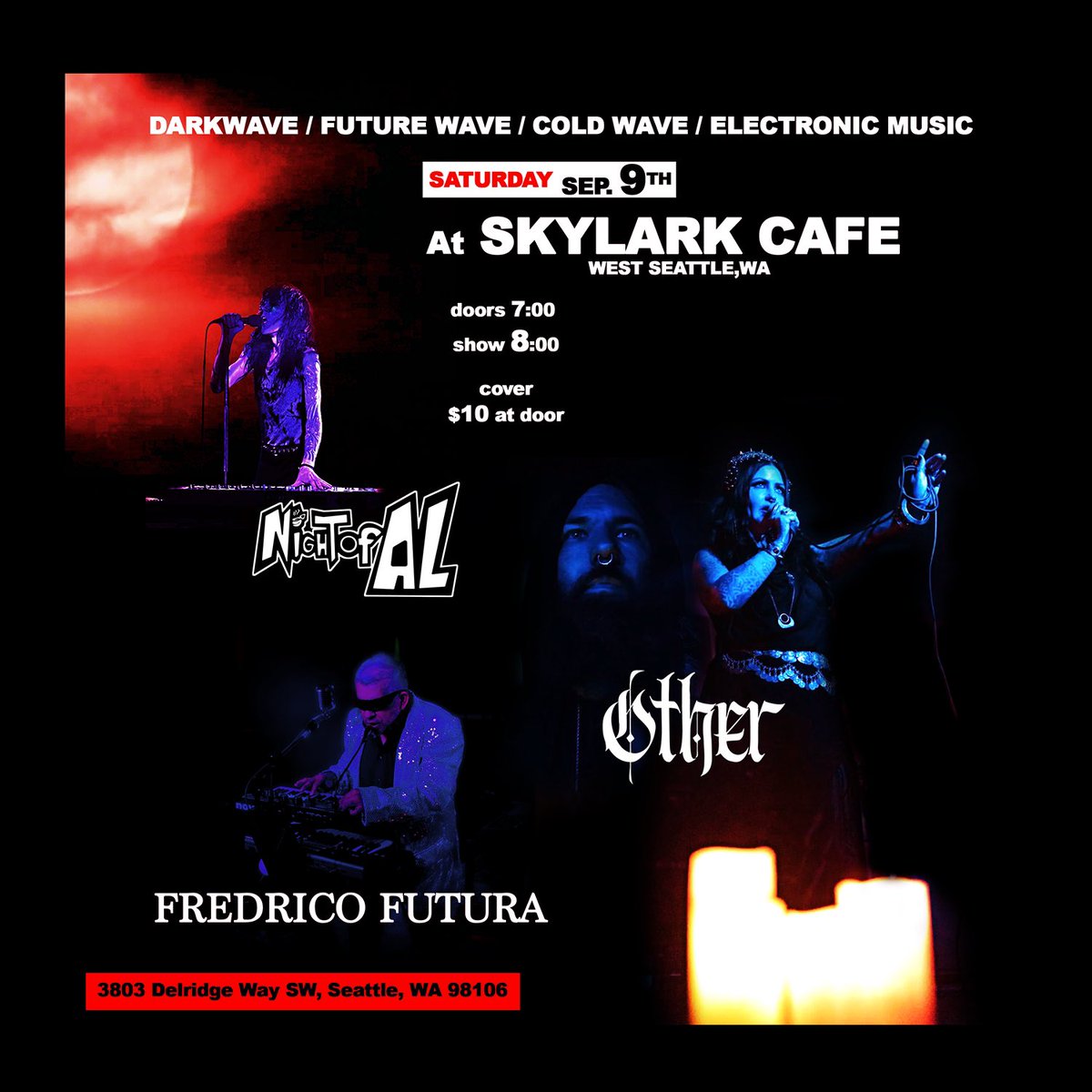 #nightofal next live show saturday 9-9-2023 at Skylark Cafe
#seattlemusic