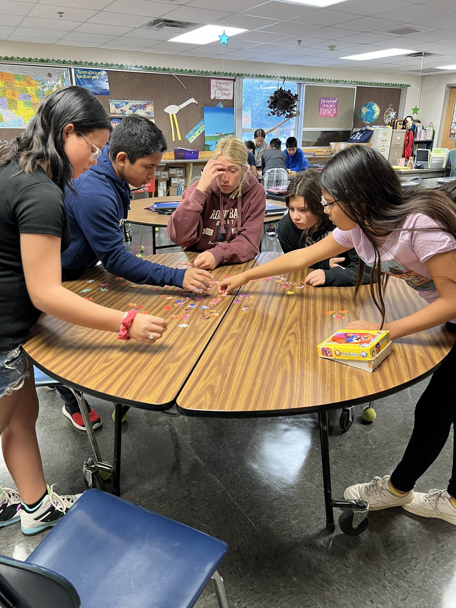 DebraFaber6's tweet photo. Using puzzles to develop group strategies.  Working together makes us Smarter! https://t.co/1We0m2SThM
