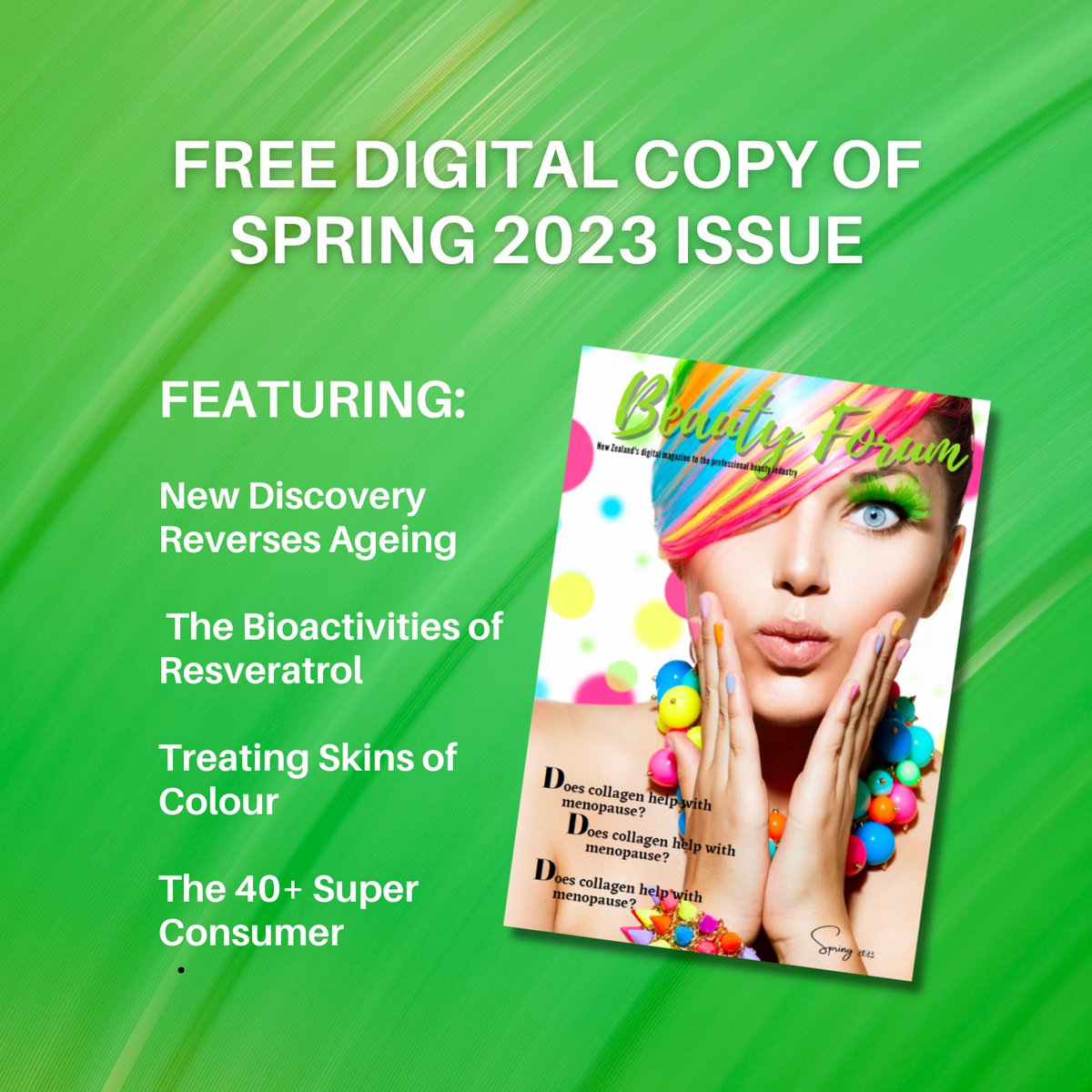 NZLaserTraining's tweet photo. Enjoy your FREE DIGITAL COPY of Beauty Forum Magazine Spring 2023 Issue

https://t.co/nGWTlMSkha https://t.co/RQR04x8bFN