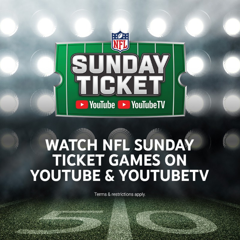 NFL's tweet photo. Being an NFL fan has never been easier.

Watch every game, every Sunday exclusively with NFL Sunday Ticket on YouTube and YouTube TV.