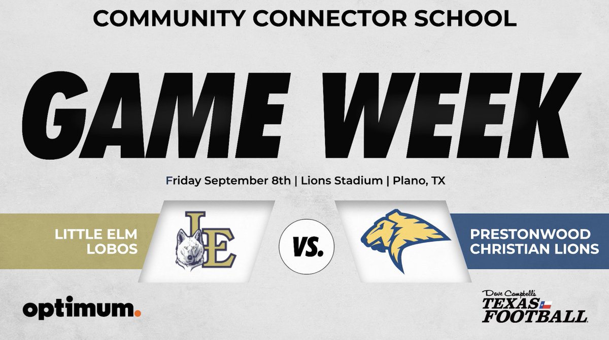 It's GAME WEEK for Little Elm High School, one of our @optimum Community Connector School Programs for 2023! texasfootball.com/optimum @LittleElmHS @LELobosFootball @leisd @LEISDAthletics