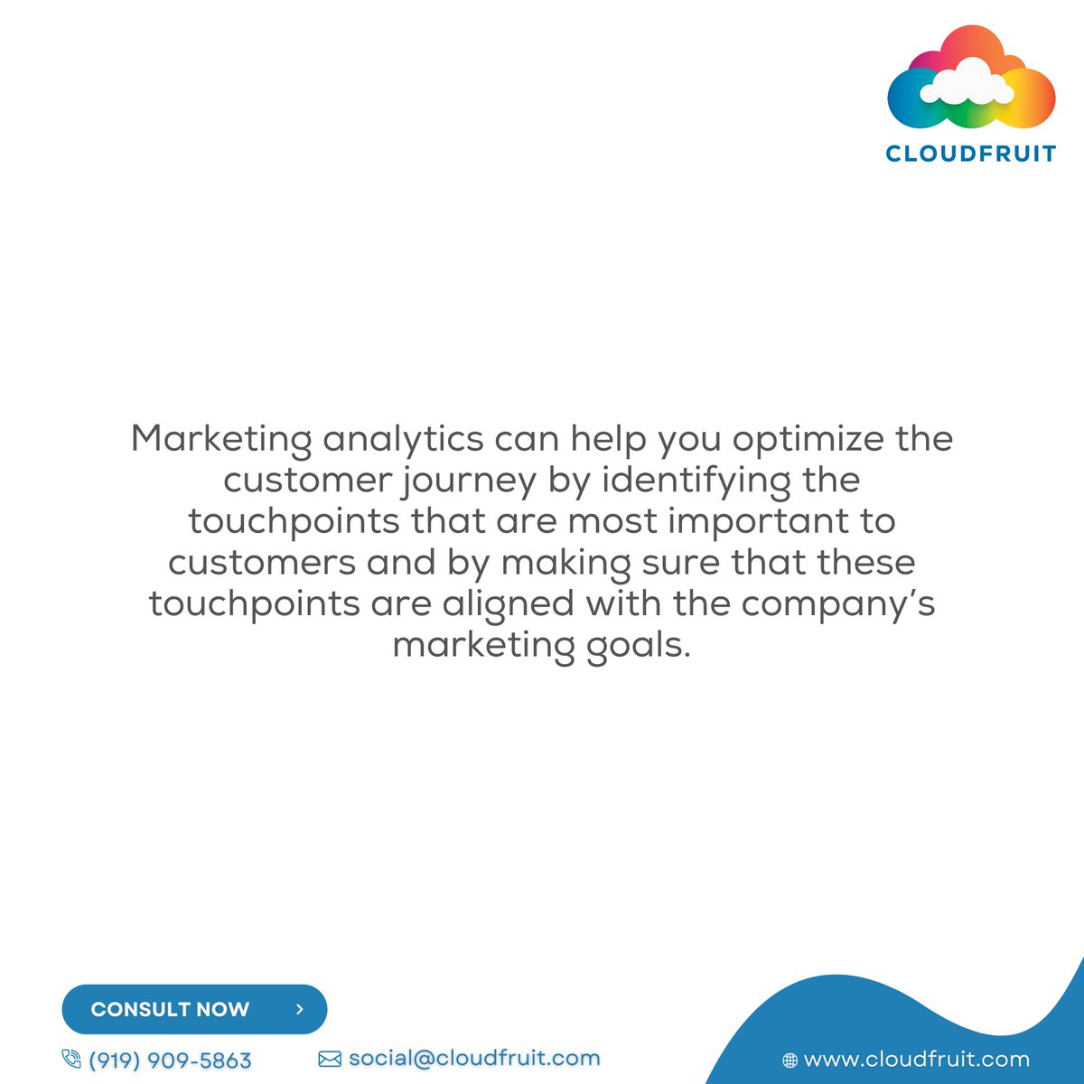 CloudFruitLLC's tweet image. 📈 Elevate your customer journey with Marketing Analytics! 🔍✨ Identify key touchpoints that resonate with customers and align them with your marketing goals for stellar results. 🚀 #CustomerJourneyOptimization #MarketingAnalyticsMastery 💼