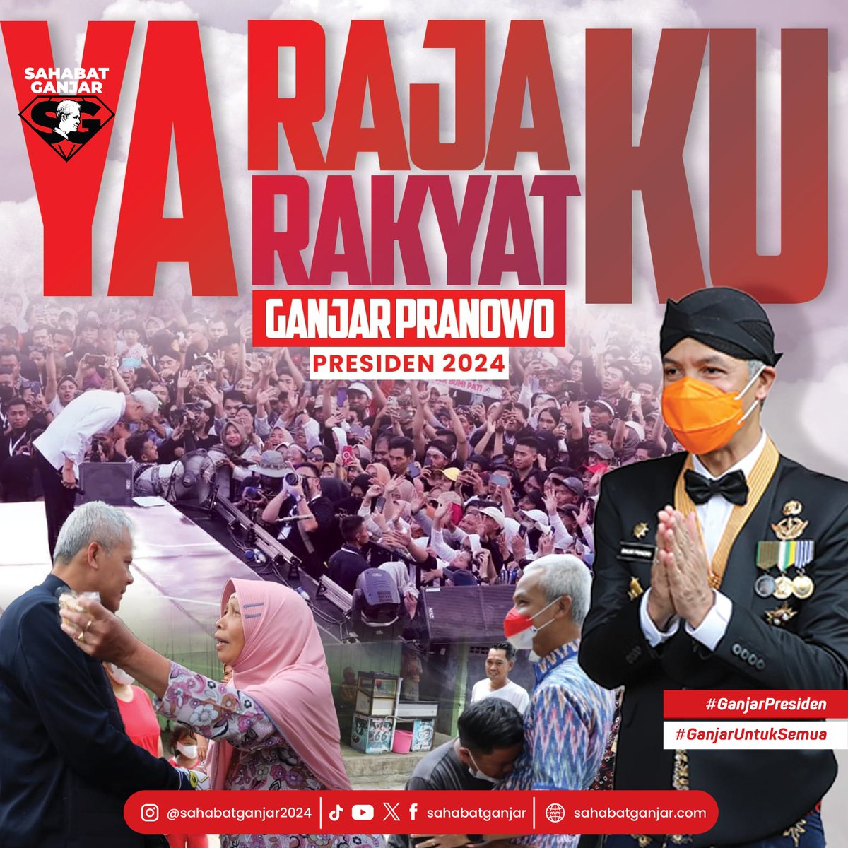 Selamat pagi semua.
Kita fokus untuk memenangkan Pak Ganjar, jaga kekompakan ya 🫰

Quotes Pak Ganjar "Rajaku adalah Rakyat".
Pak Ganjar siap melayani dan memajukan Bangsa Indonesia !
#SahabatGanjar