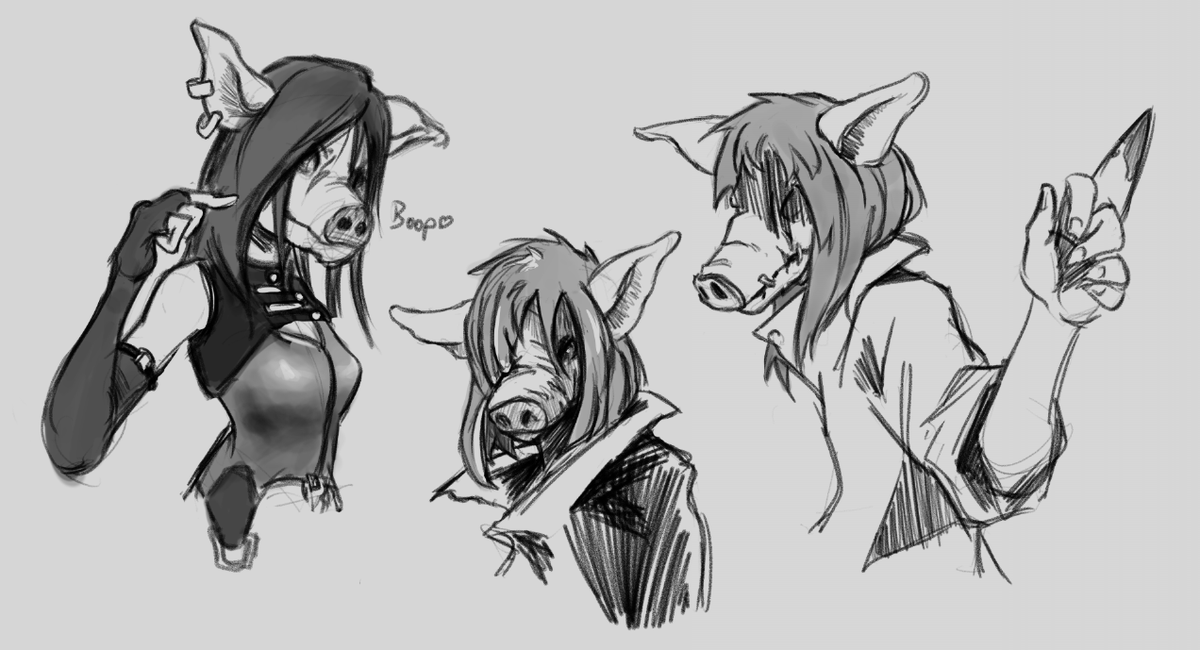 BadQilin's tweet photo. Been playing the Pig in DBD and I'm really falling in love with her so I did some doodles https://t.co/qq07drEdkW