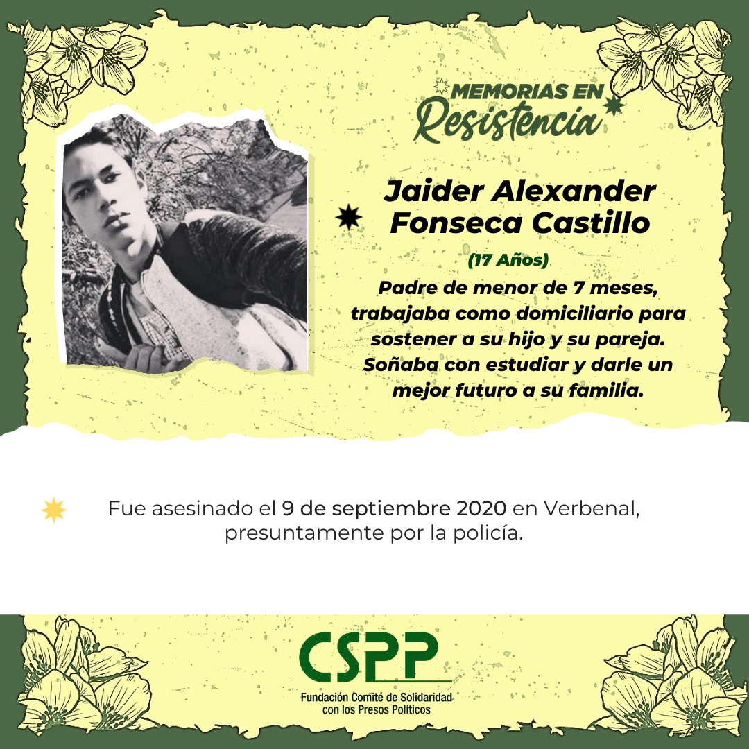 comite_CSPP's tweet photo. ✊🏾🔥#MemoriasEnResistencia
📌 Ellos eran:
🕯️Jaider Fonseca (17)
🕯️ Cristhian Hurtado (27) 
Jaider, un joven trabajador padre de un menor de 7 meses y Cristhian un joven atleta y electricista. Asesinados presuntamente por la policía el 9 de Sept. de 2020 en Verbenal y Soacha ⬇️ https://t.co/vPSdBkZg9i