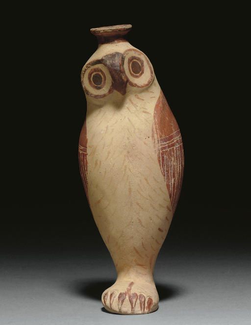 Corinthian Pottery Owl, c. 6th century BC.