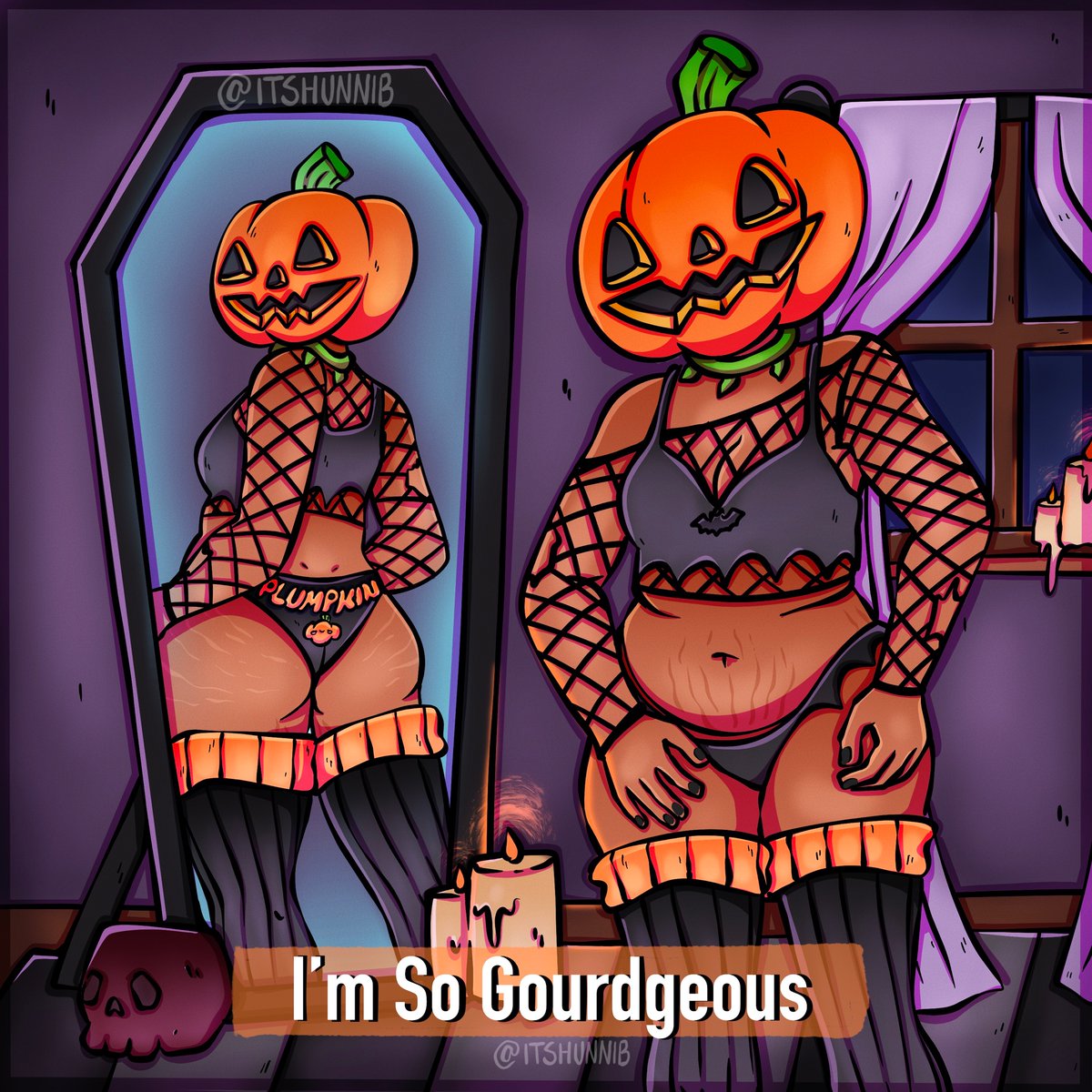 This the pumpkin spice y'all been waiting for?🎃🍂

You're so gourdgeous✨

#affirmationoftheday 
#halloweenisalifestyle #bodypositive #spookyseason #bodypositiveart #halloweenart #bodyposi #stretchmarksarebeautiful