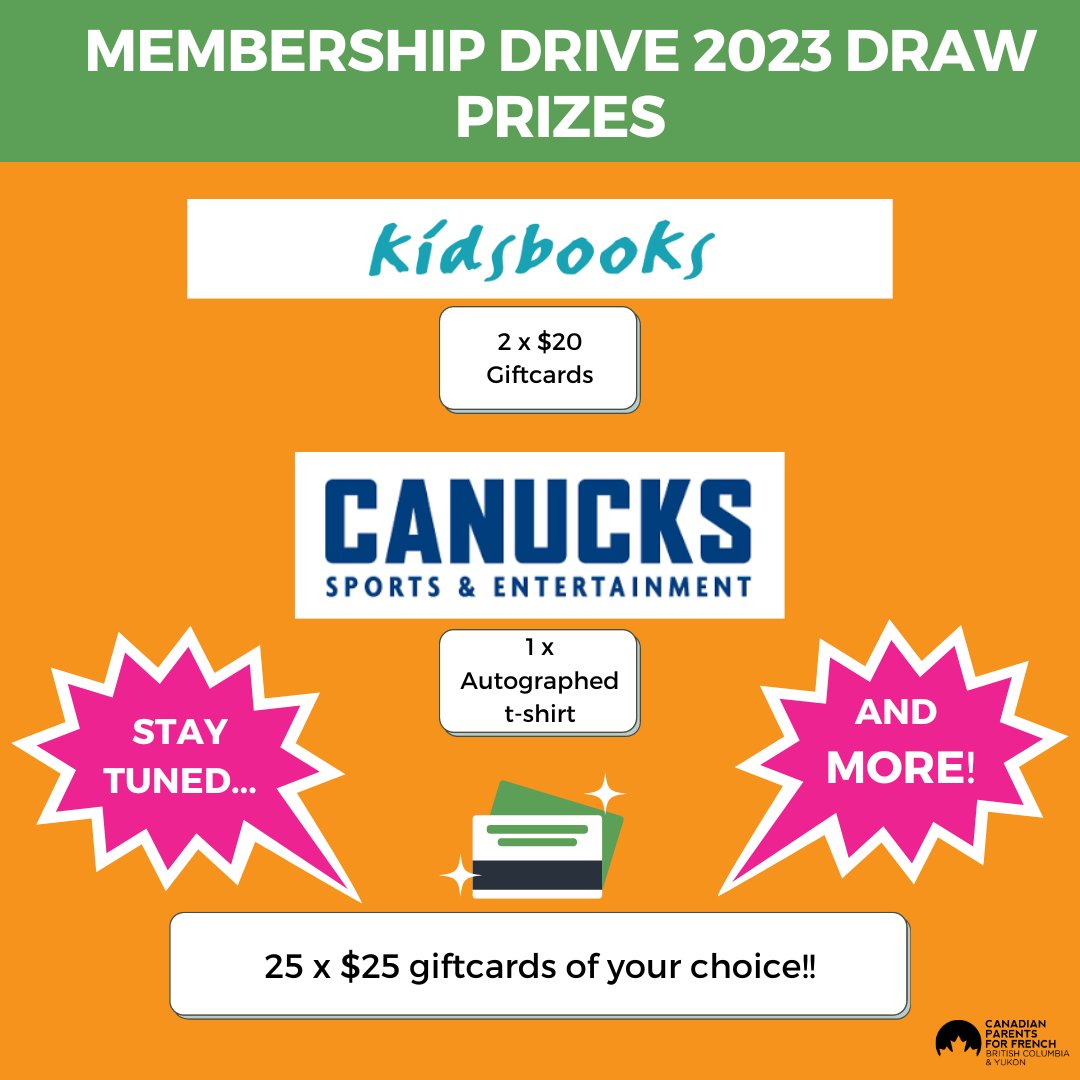 Thanks to our amazing sponsors for our Membership Drive 2023 prizes! All new and renewed memberships between Sept 1st and Oct 31st are automatically entered into this draw! 

Don't miss out! Join our community at ow.ly/gCZ650PIACG
