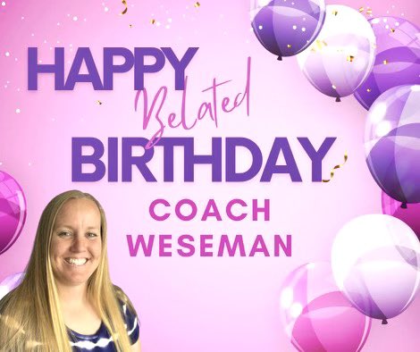 Whoops! Happy BELATED Birthday to Coach Weseman! 🥳🥳We missed her big day, Aug. 31st. Better late than never. Hope it was a great one Coach!! #WeAreCR #RaiderSoftball