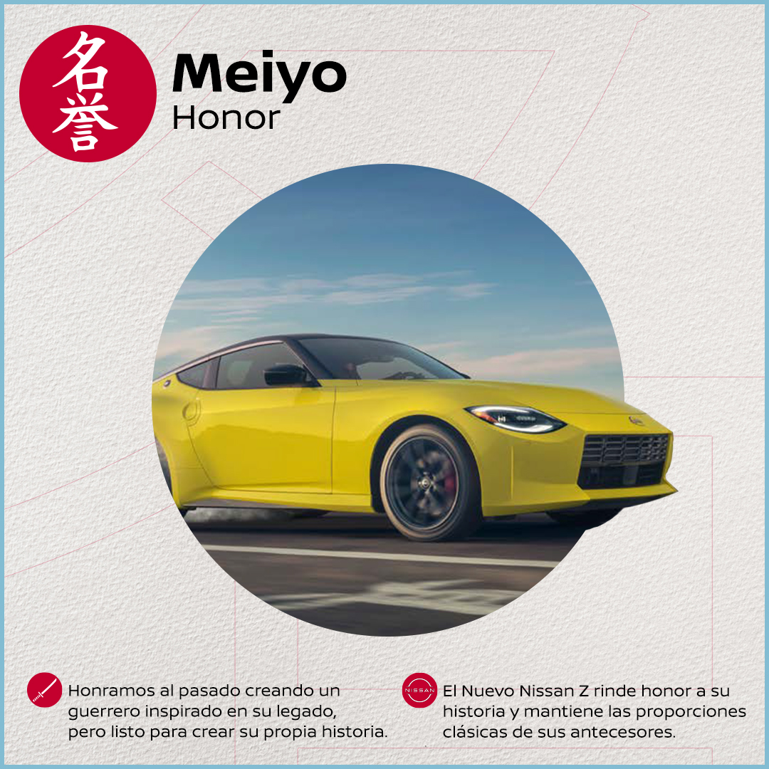 GABY_GL3Z's tweet photo. ¡Desde #NissanInsiders te compartimos un super fact acerca de #NissanZ! 🚗💨 ​Su diseño se moldea según las 7 virtudes del Bushidō. Hemos creado un guerrero que rinde homenaje al pasado y traza su propio camino. ⬇️​
​
#EstoEsNissan #NissanInsiders https://t.co/6XLlASD7Qf