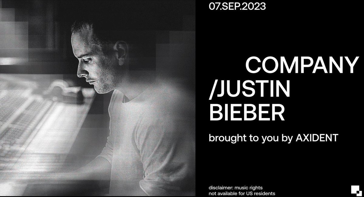 junyoung_do's tweet photo. @justinbieber Justin Bieber NFTs are minting tomorrow.

• His song "Company" is being tokenized
• 2,000 editions
• $28 each
• Each NFT earns 0.0005% royalties when Company is streamed

When company is played, NFT holders get paid.
This is a pretty interesting concept. https://t.co/pOM46iMfHS