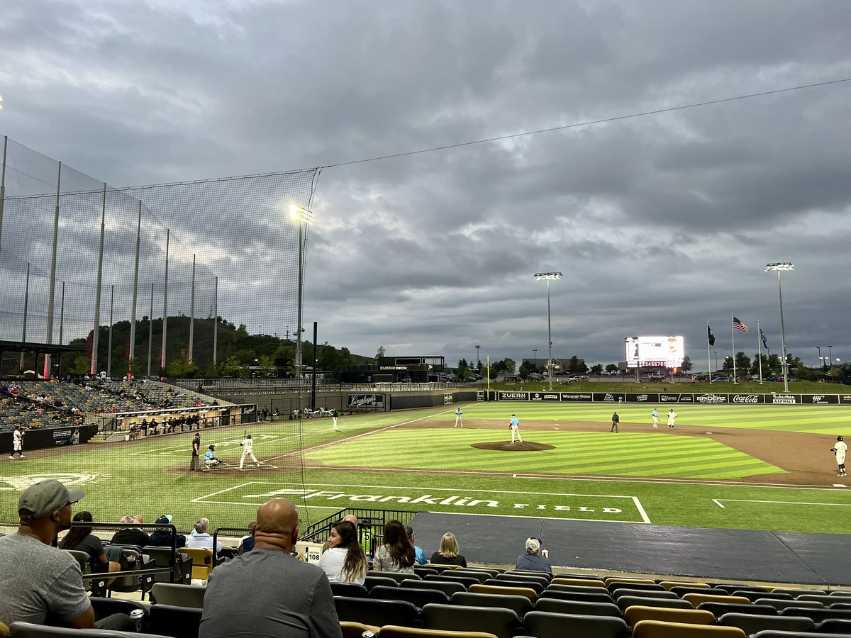 spenceracollins's tweet photo. Mooooooo! Spontaneous night at the Milkmen playoff game since it’s the only home game of the round! @shoptjc @MKEMilkmen #TJCClock https://t.co/II4id8ctls