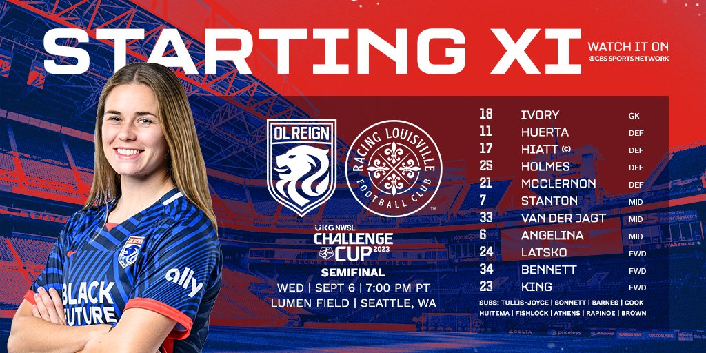 Your Starting XI 🆚 Racing Louisville FC

🏆 2023 UKG NWSL Challenge Cup Semifinal

#ReignSupreme