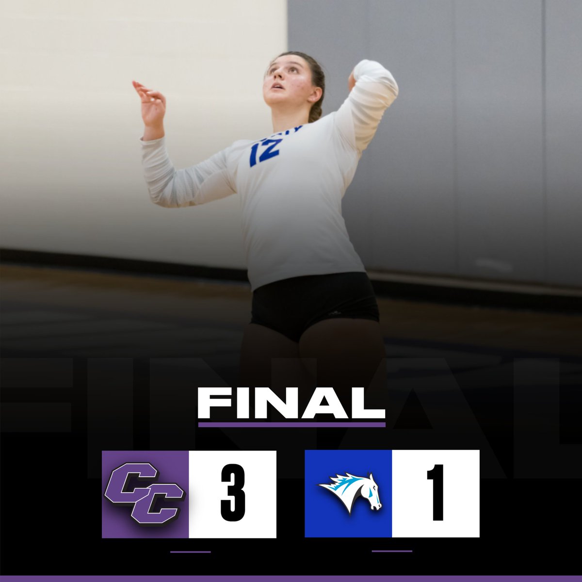 WVB: COLONELS WIN! Women's volleyball drops the first set, but rallies for a 3-1 win over Colby-Sawyer! #BleedPurple