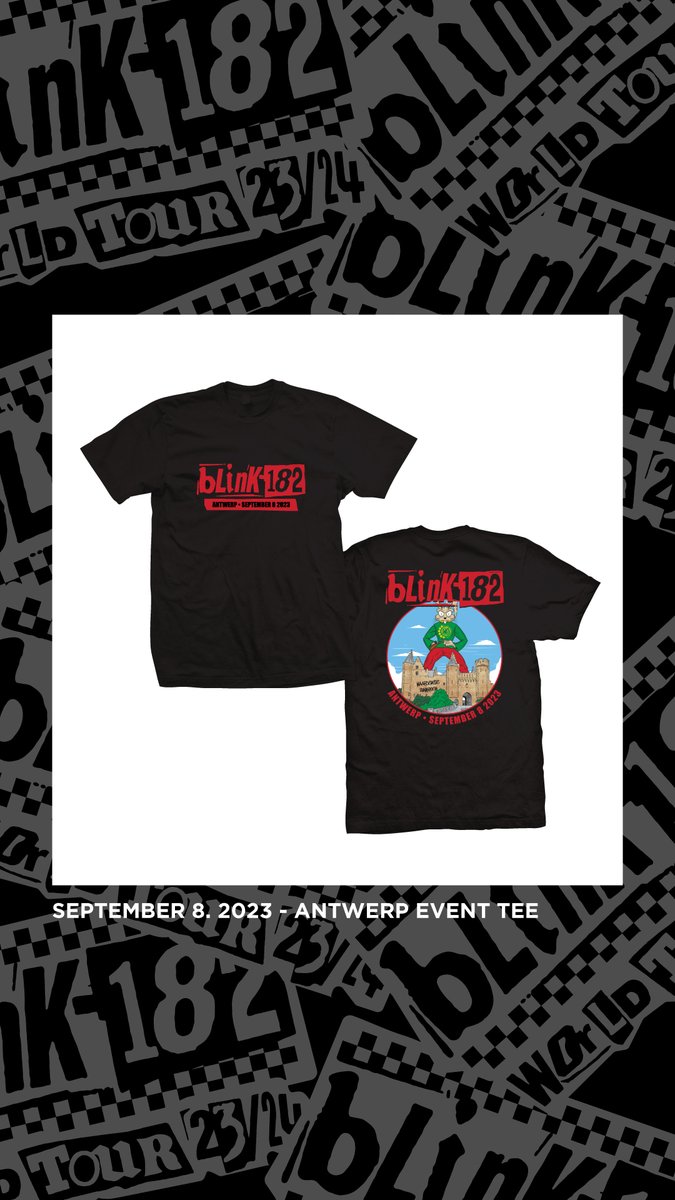 blink182's tweet photo. Antwerp! Get your special event poster by Julien Ekiem and event tee by Ian Williams. https://t.co/laLhNpHqdR