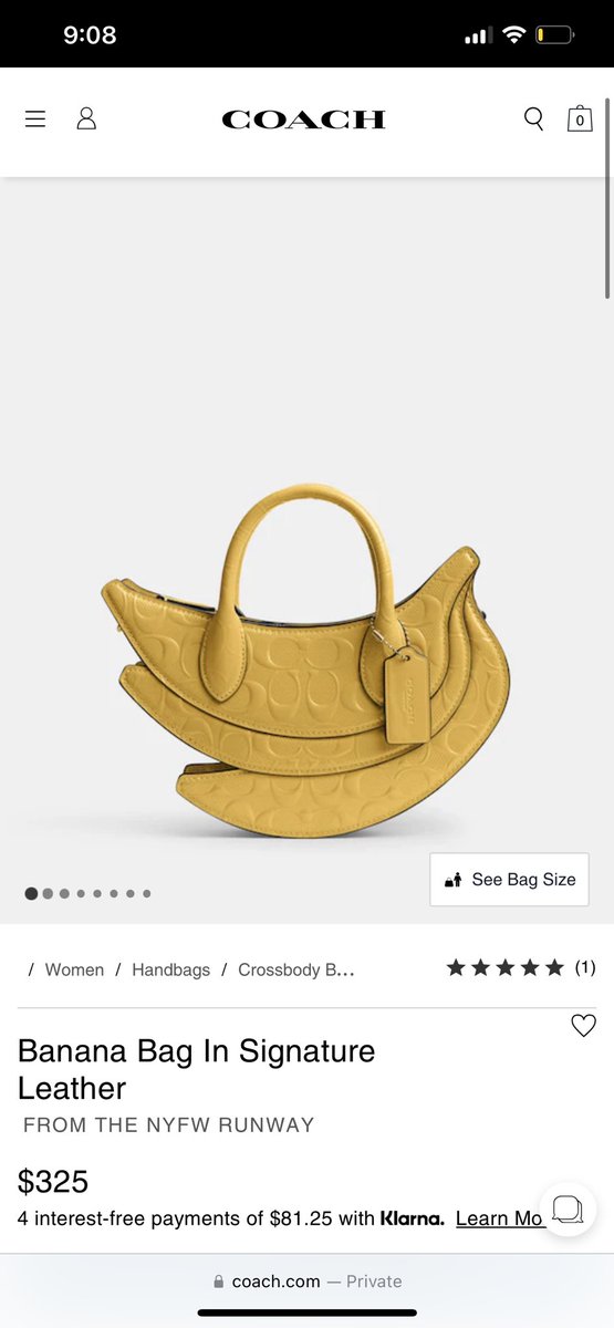 Coach has this banana bag &amp; i’m obsessed with it.