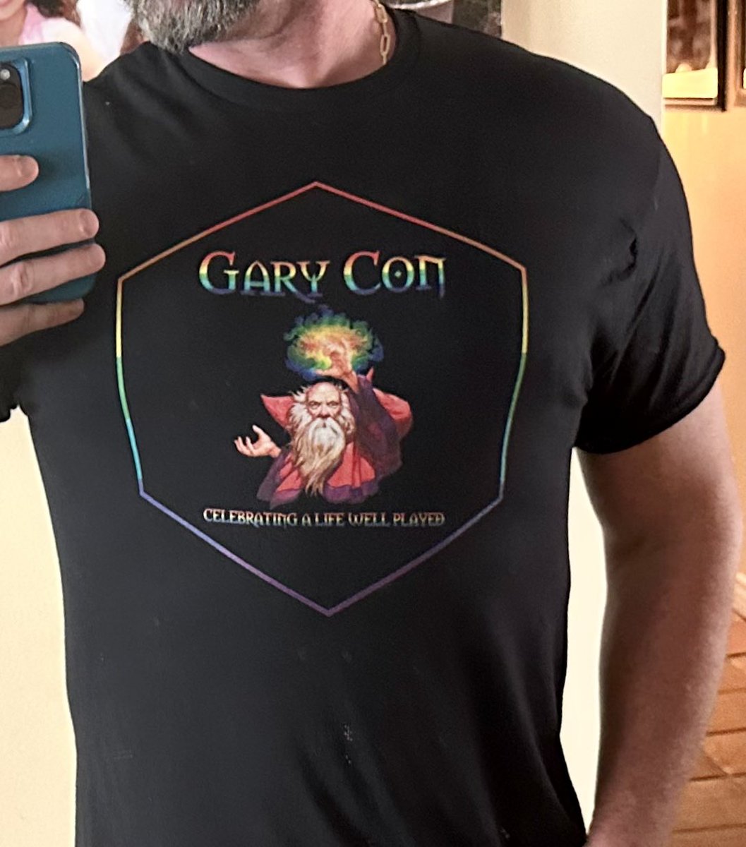 My Gary Con Pride shirt came in the mail today! I think it looks great. Get yours here: garycon.com/product/gary-c… #ttrpg #garycon #Pride #dnd #gygax #garygygax #G20
