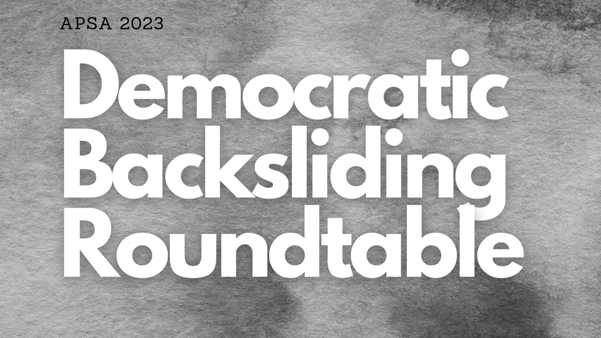 Check out the recording of PS's Roundtable on Democratic Backsliding at APSA 2023! youtube.com/watch?v=qJwSCh… @anthlittle @annemeng_ @carlhknutsen @dweitzel @dstreisman @gorokhovskaia @StaffanILindber @robert_a_blair @mkmdem