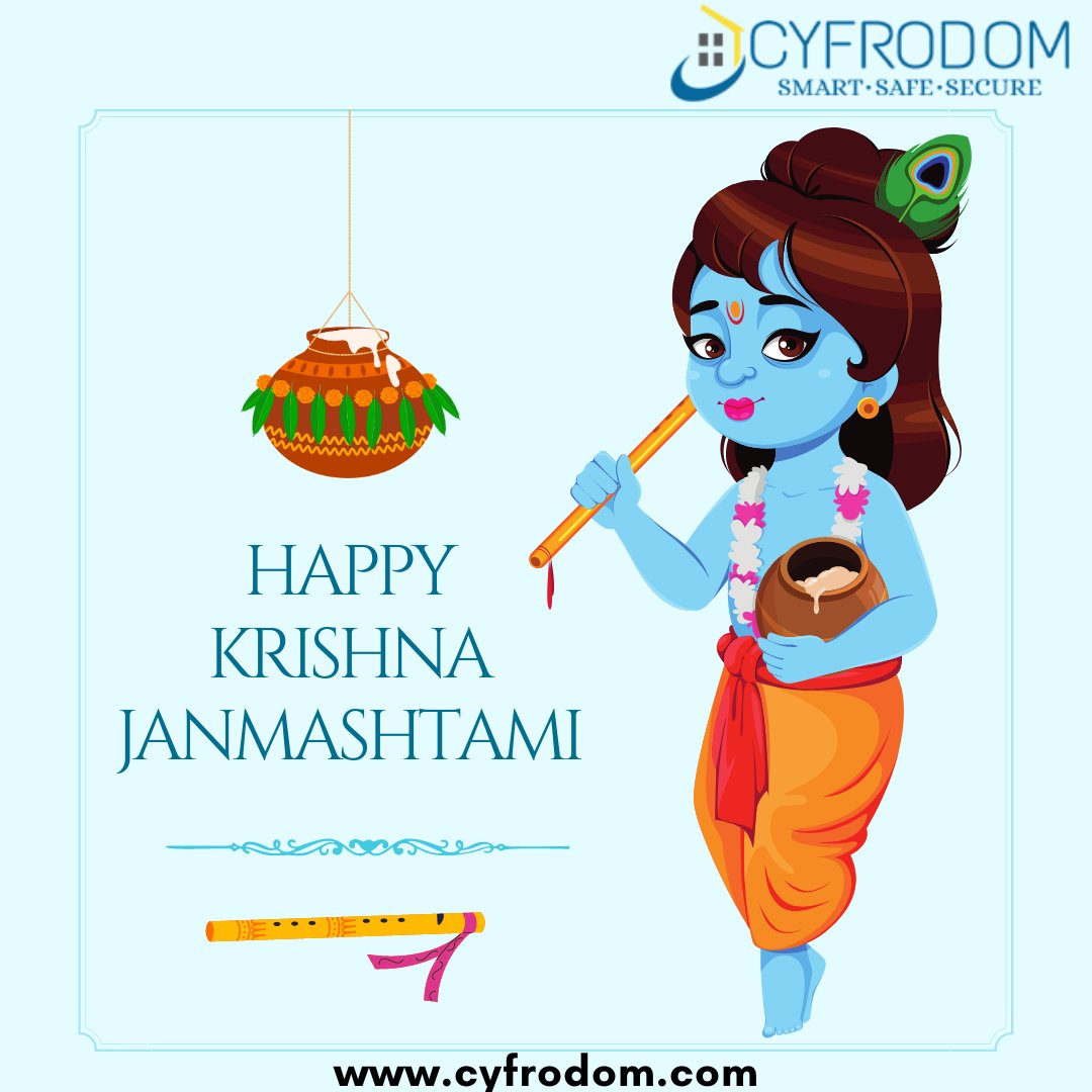 cyfrodom's tweet photo. Lord Krishna fill your life with love, joy, and prosperity. Happy Krishna Janmashtami.

#HappyJanmashtami #Janmashtami #lordkrishna #janmashtami2023 #cyfrodom #cyfrodomhomeautomation https://t.co/m9fn2uvASW
