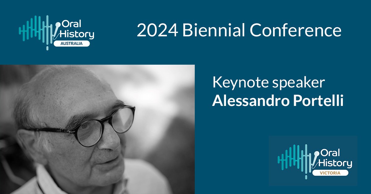 oralhistoryaus's tweet photo. Eminent oral historian Alessandro Portelli will be the keynote speaker at the next OHA Biennial Conference to be held in Melbourne 21-24 November 2024. A CFP is now available. Submit before 1 April 2024.  Find out more - https://t.co/yCwzPAD8kz    #oralhistory https://t.co/KZYq4UPca1