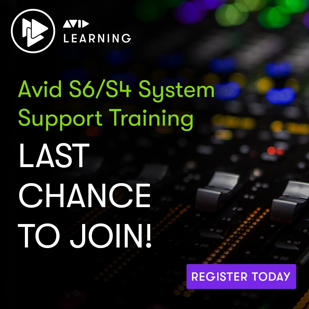 AvidProTools's tweet photo. ⏰ Tik tok tik tech! The clock is ticking! Save your spot and be ACSR Avid S6/S4 System Support certified! 

REGISTER NOW ▶️ https://t.co/WDlMVw5zSx

#avids4 #avids6 #avidcertified #avidlearning #acsr #training #avid https://t.co/1URoo4CX2T