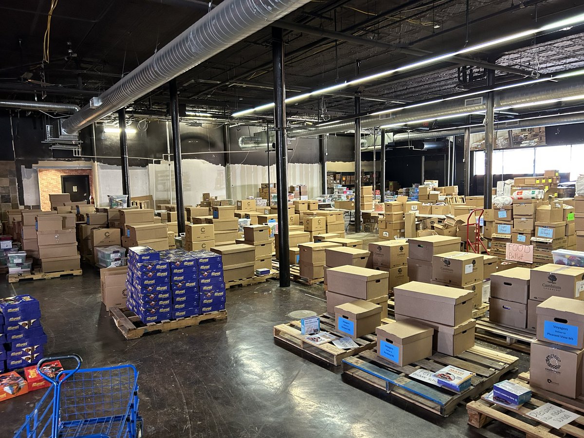 Pallets are ready for delivery for our before/after school tutoring, Voyagers Math and Voyagers Reading!  It is a team effort to get the supplies sorted and delivered, tutors hired and trained, and students enrolled in tutoring!  #SPSCurriculum #SPSUnited