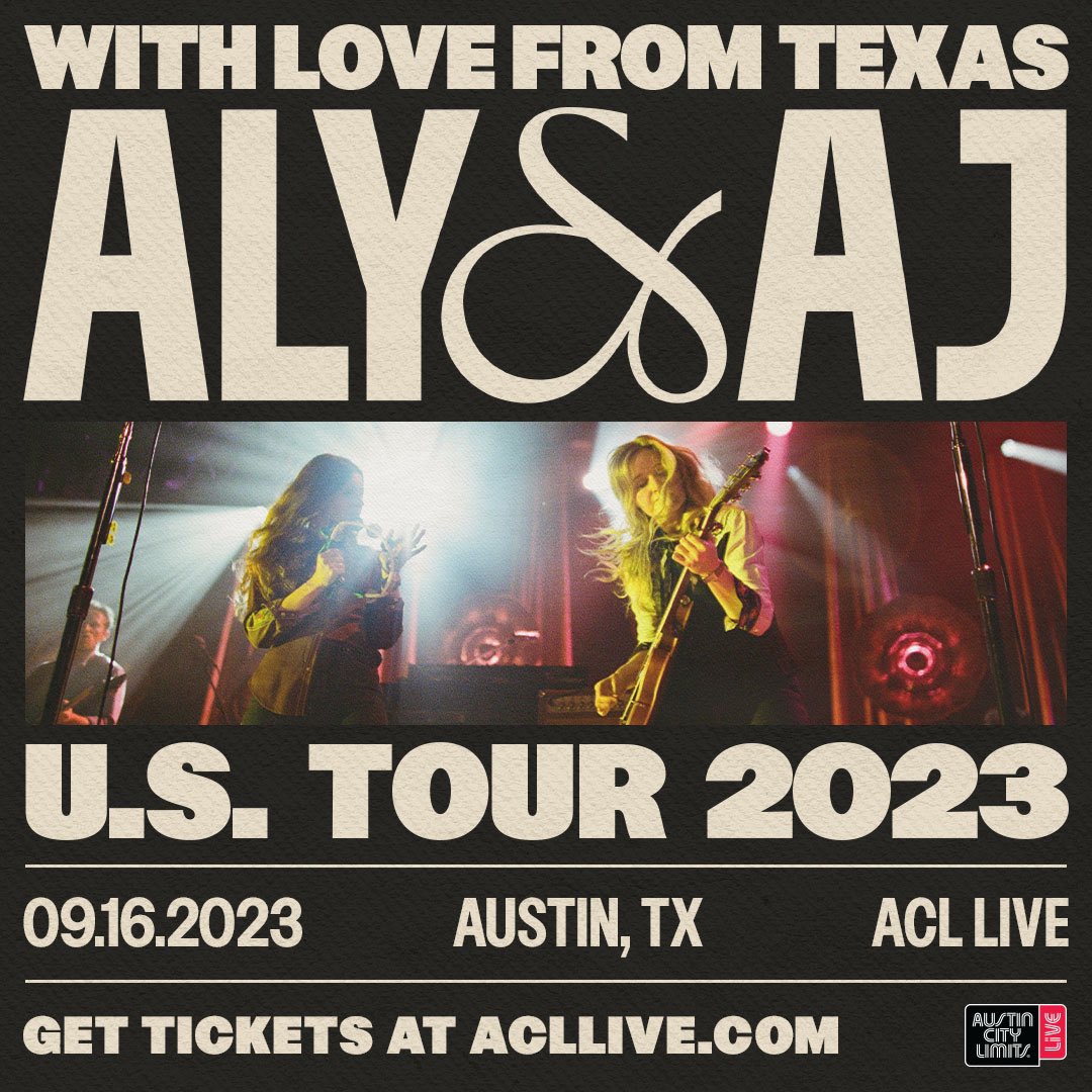 🖤 TICKET GIVEAWAY 🖤

Like Whoa! <a href="/alyandaj/">Aly & AJ</a> are bringing the With Love From Tour to Texas. See them live on 9/16 at <a href="/acllive/">ACL Live</a>. Follow the rules below for a chance to WIN!

① Repost this post
② Follow <a href="/atxconcert/">Austin, Texas</a>
③ Tag +1 in comments

*Hit IG for another chance to WIN tickets*