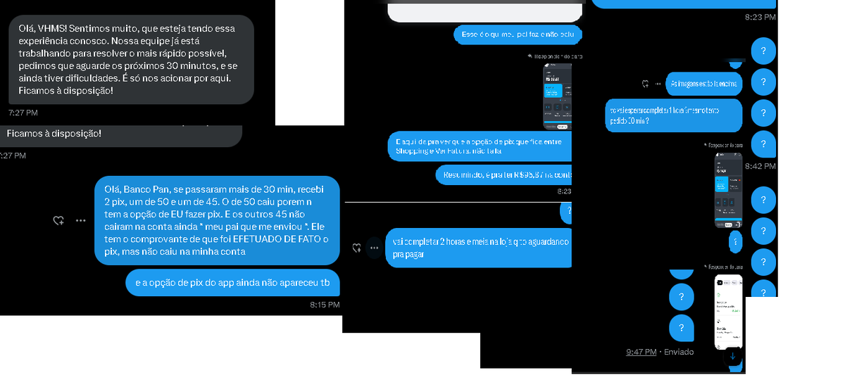 Victor_Diffh's tweet photo. @bancopan e demais cliente, reparem no horário da msg q me mandou, e o tempo sem resposta, até agora.
N ADIANTA CHAMAR NO CHAT DESSES INCOMPETENTES https://t.co/8gA2BWkkpL