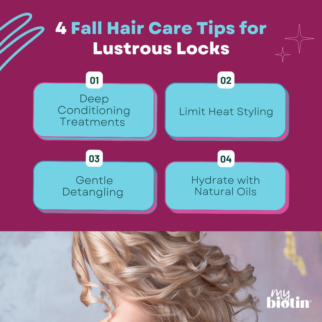 Fall in love with lustrous locks using these 4 hair care tips! 🍂💆‍♀️ #MyBiotin #Biotin