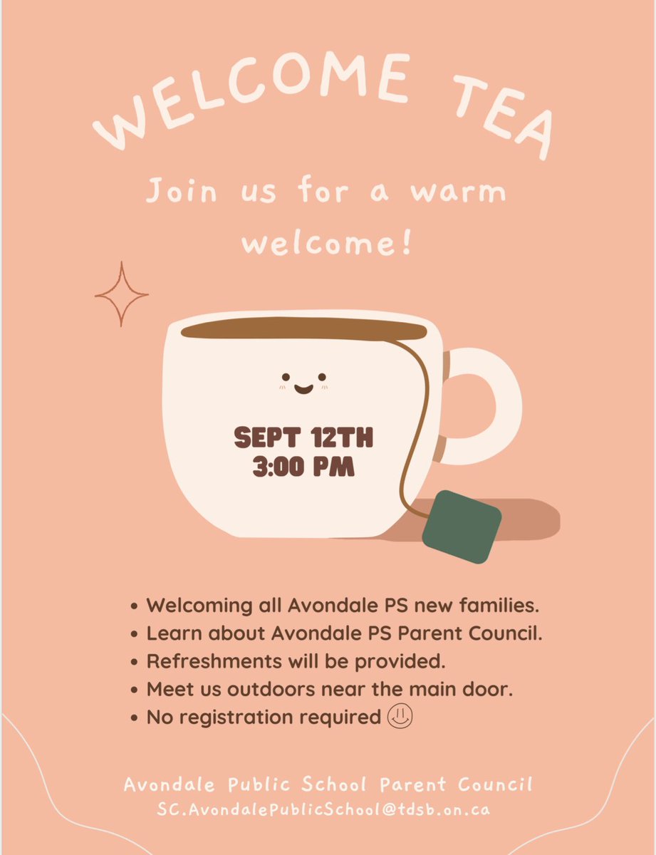 Avondale_TDSB's tweet photo. Avondale Public School Parent Council invites you  to a … https://t.co/n1j3DcnuqW