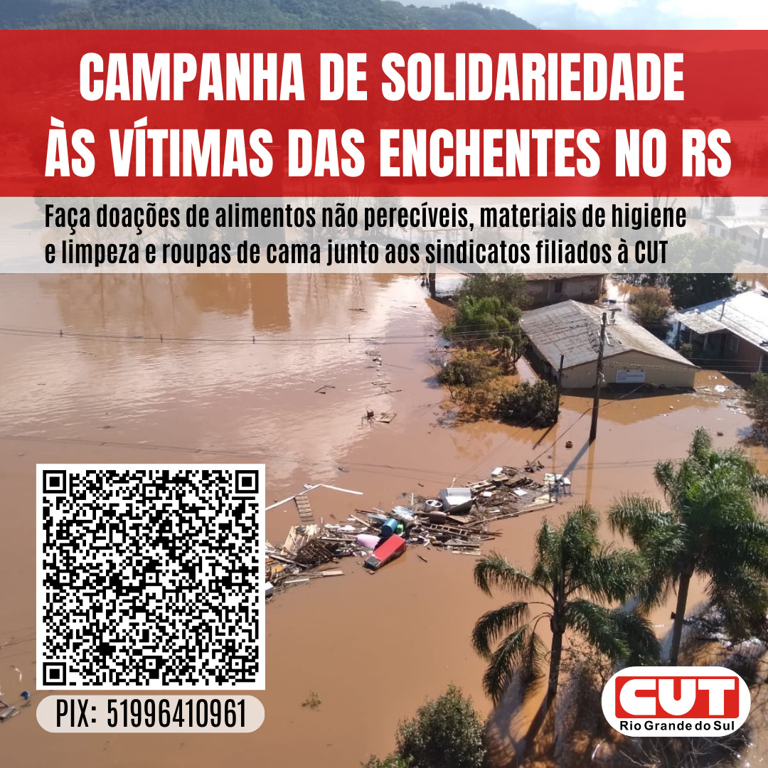 CUTRS's tweet photo. "Um  dos princípios que orienta e fundamenta a nossa Central dos  Trabalhadores é a solidariedade de classe", afirma o presidente da  CUT-RS, Amarildo Cenci, durante lançamento da campanha emergencial de  solidariedade, que vai até o dia 22 de setembro. https://t.co/sQ0s9CyYEQ