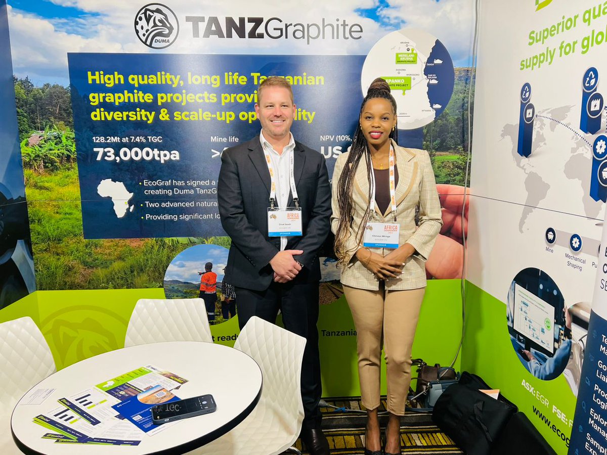 We are excited to participate in the #AfricaDownUnder event this week. 

If you’re attending, please drop into booth #50. We’ll be happy to share EcoGraf’s success story to date & talk future plans.

#ADU2023 #Tanzania #Graphite #BatteryMinerals

ASX: $EGR  FSE: $FMK  OTC: $ECGFF