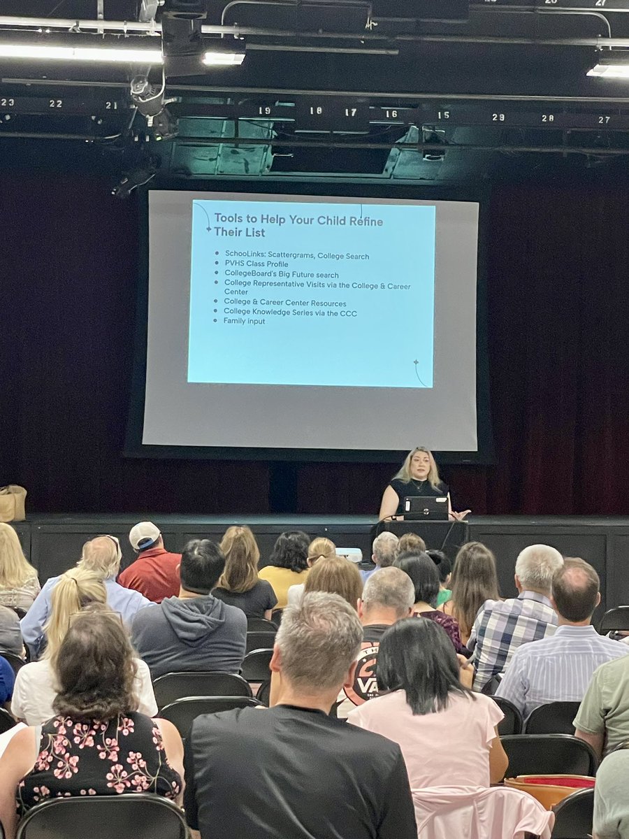 Our counselors sharing valuable information about the Senior College Application Process. If you missed the presentation, check out the slides on the PVHS website.