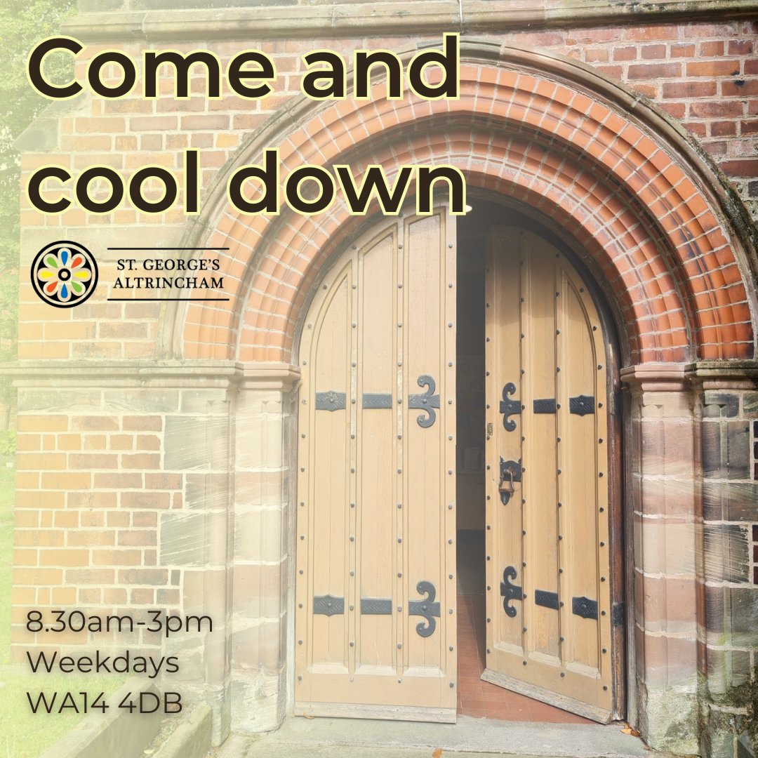 Morning! Well, despite the rain shower this morning, we're due another scorcher of a day!☀️

The great thing about St George's is that it's warm in winter, & sooooo coool in summer! So if you need to cool off, why not pop into church?

#heatwave #hot #coolspace #cooler #cooling