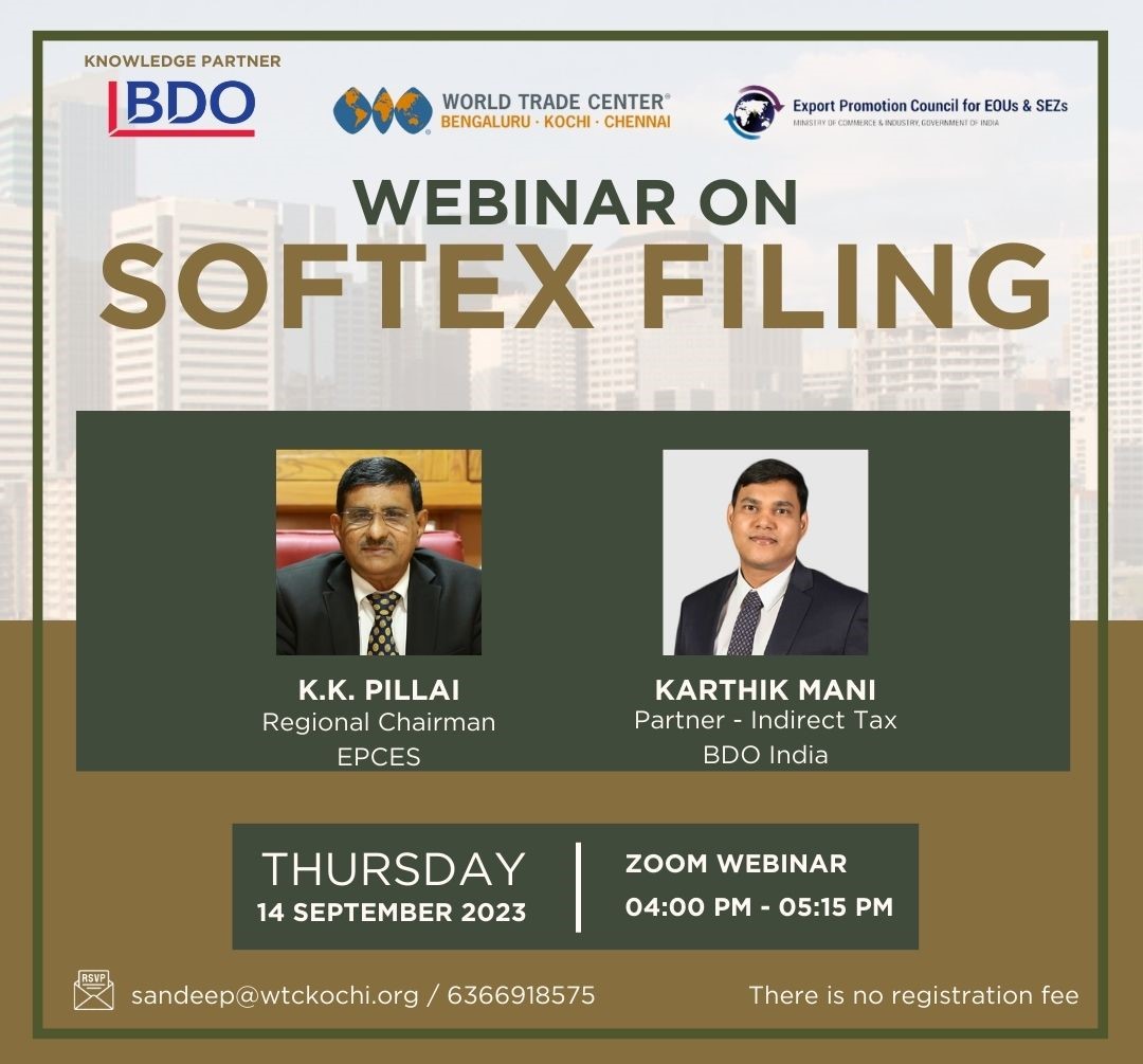 The SOFTWARE EXPORT DECLARATION (SOFTEX)  FORM needs to be filled by any company, engaged in exporting software  data. This session will guide you through this process and take queries  on the subject.  <a href="/BDOIND/">BDO in INDIA</a>  | <a href="/CmEPCES/">CM-EPCES</a> 
#Softex To register - us06web.zoom.us/webinar/regist…