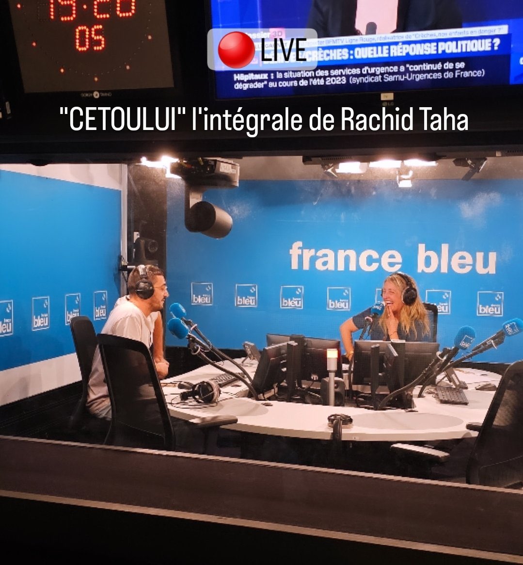 EmilieRadioFr's tweet photo. Merci #ClydeP d’être passé par le studio de #DécibelsFB @francebleu pour évoquer l’héritage musical inestimable de ton père #RachidTaha 🩵 Le coffret « Cétoului » avec tous les albums + live + remixes sort vendredi.
Replay de l’émission: https://t.co/7YRSJMlC5m https://t.co/XZI1ea2xEm