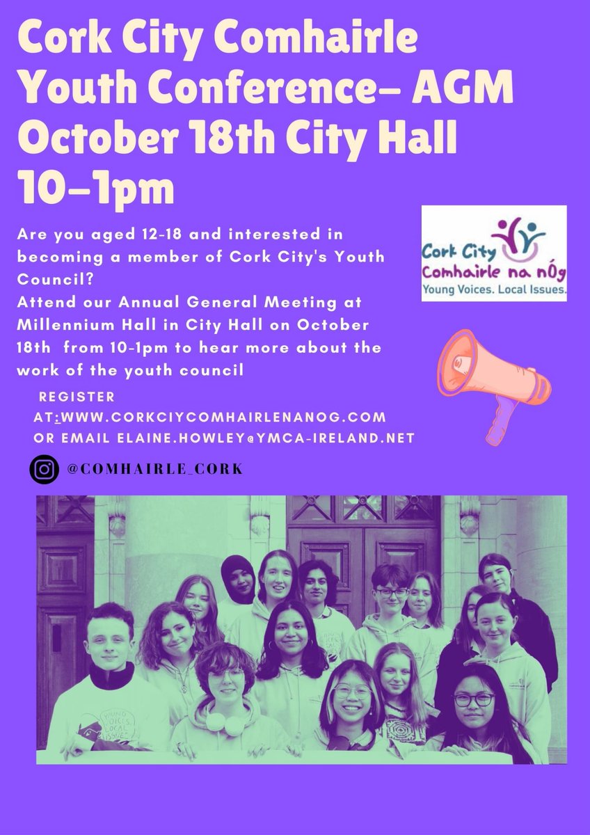 🌟🌟🌟
<a href="/ComhairleNaNog1/">Comhairle na nÓg</a> <a href="/corkcitycouncil/">Cork City Council</a> <a href="/yiyoungvoices/">#YMCAyouthinfo</a>