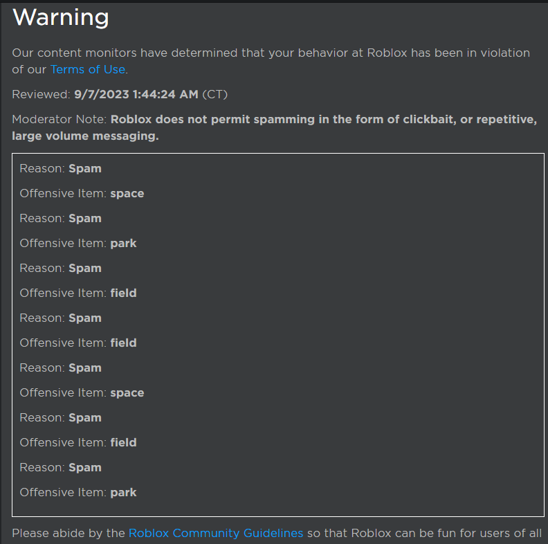 Azumi_TaZeses's tweet photo. This is stupid why would I get warning just piece of this. So If you don't know what happend 

Recently I was playing A Universal Time And I choose stand P//S and try to use Void Gate I was trying to any command for it and this happend. Roblox Please Get better moderations https://t.co/JNfqPLIRTU