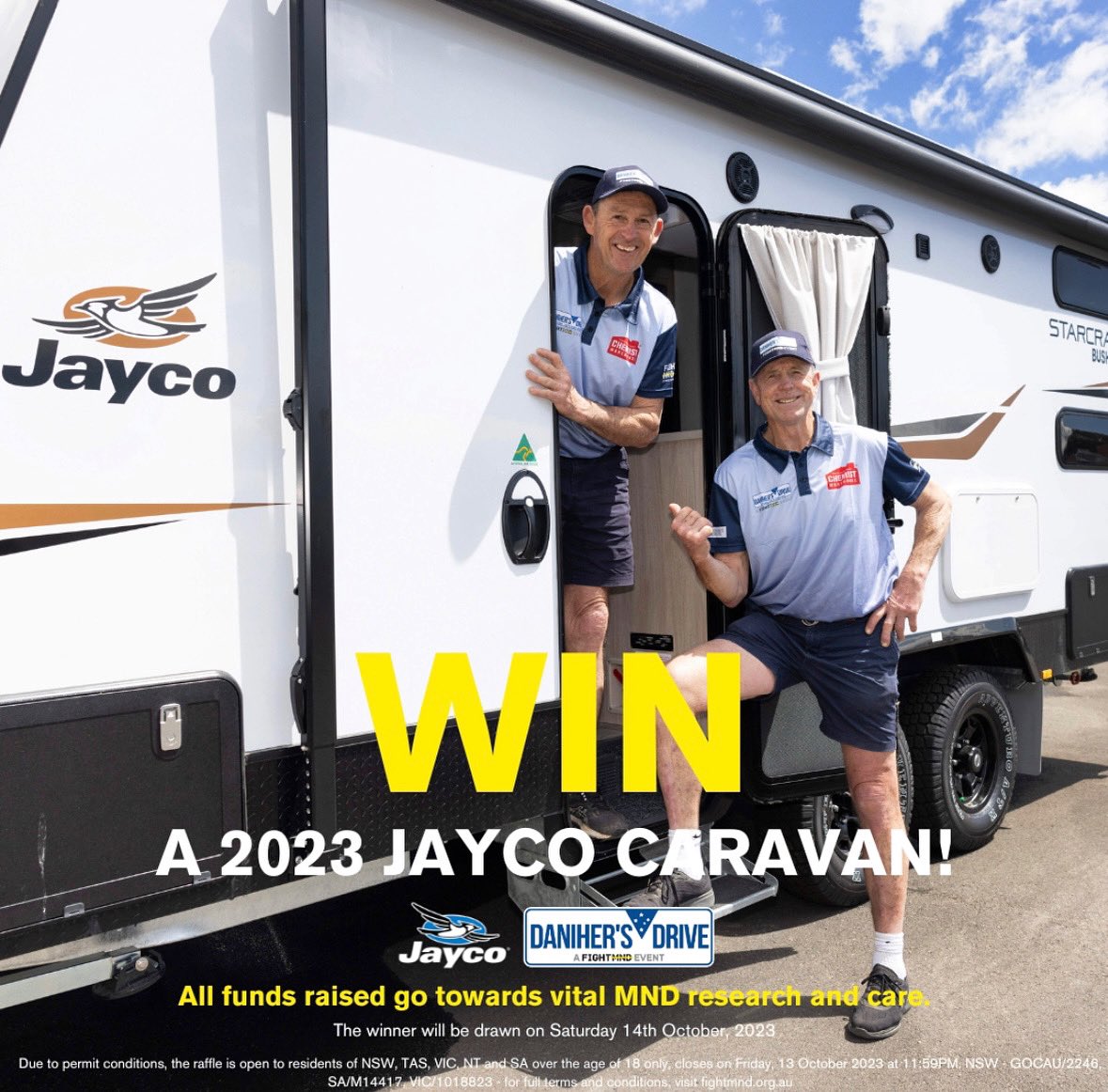 McLardy McShane team 
‘Mc Cool Kids’ will be going on the 2023 Daniher's Drive! 
Please help us by fundraising and buy a ticket for your chance to win a 2023 Jayco Starcraft Bushpack caravan valued at $63,790! 
Tickets are $50, get yours today:
 raffletix.com.au/?ref=43593&sre…